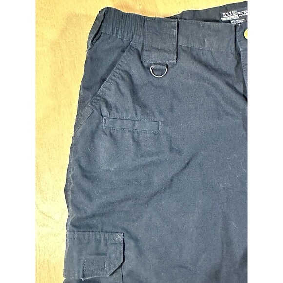 5.11 Tactical Shorts Mens 34 Blue Ripstop Canvas Cargo Workwear Elastic Waist - Picture 10 of 10